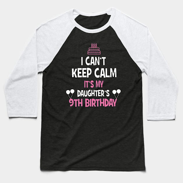 9th Birthday girl t-shirt 9 years old party gift Baseball T-Shirt by Grabitees